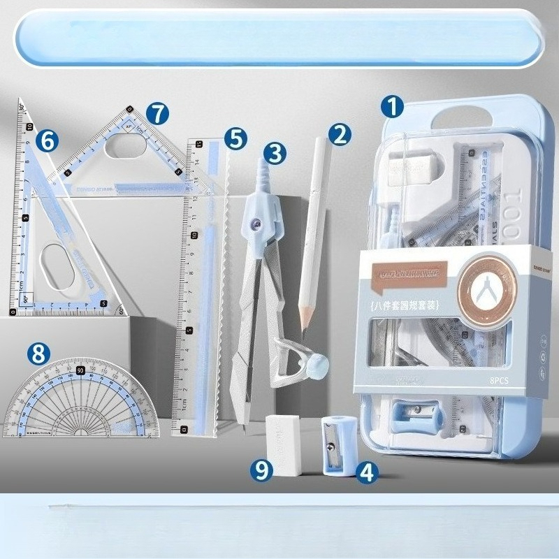 9-częściowy zestaw do geometri – Math Geometry Set With Compass recenzja i cena